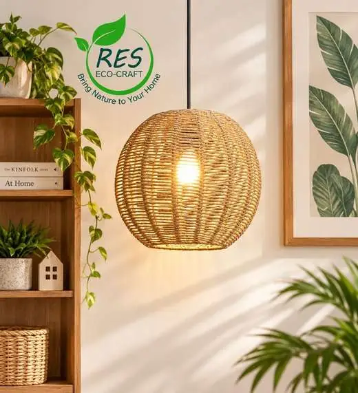 Warm Eco-Craft Seagrass Pendant Vignette by RES Eco-Craft