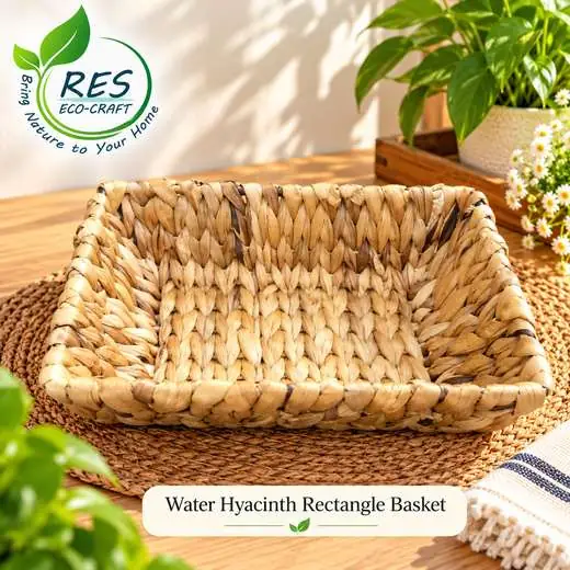 Water Hyacinth Rectangle Basket by RES Eco-Craft