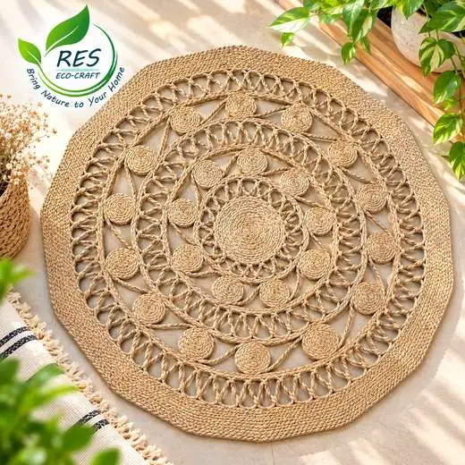 Mandala Design Jute Rug by RES Eco-Craft