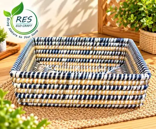 Dried Sungrass Rectangular Storage Basket by RES Eco-Craft