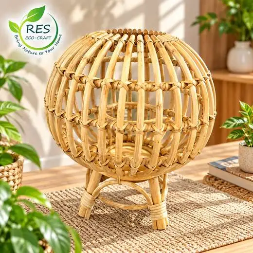 Cane & Rattan Globe Lantern by RES Eco-Craft