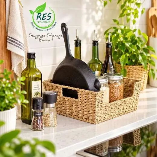 Eco-Chic Seagrass Kitchen Storage by RES Eco-Craft