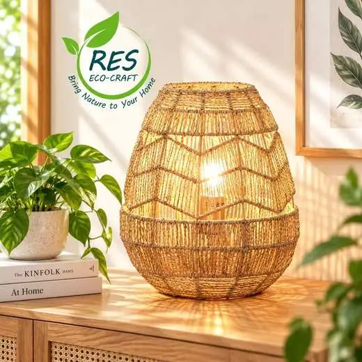 Eco-Craft Seagrass Lamp Vignette by RES Eco-Craft