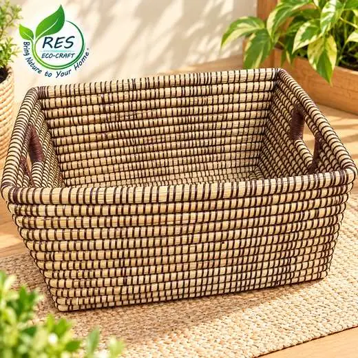 Sungrass Rectangular Storage Basket by RES Eco-Craft